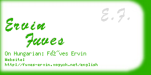 ervin fuves business card